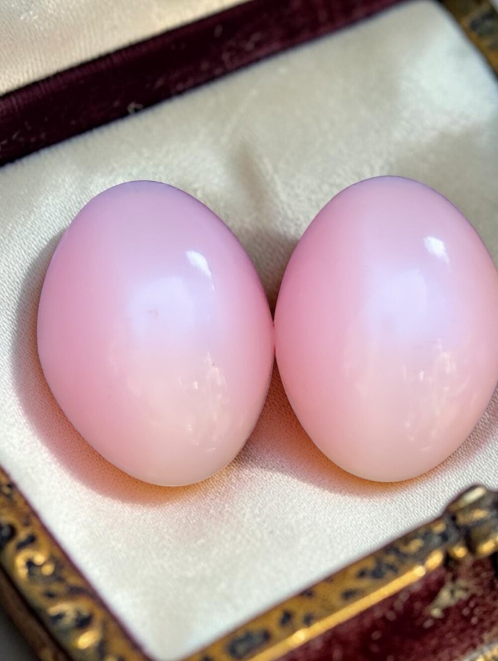 Vintage Art Deco Pink MoonGlow Lucite Earrings